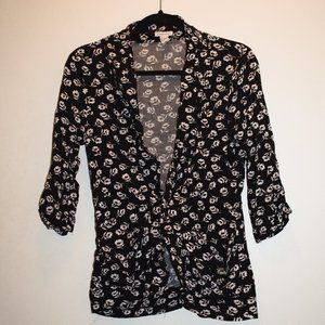 Forever 21 Black and White Floral Blazer